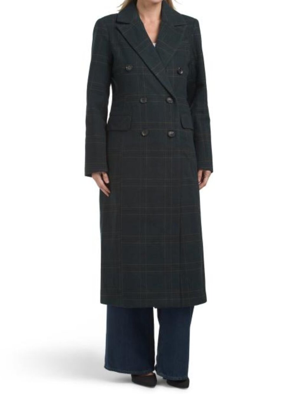 AVEC LES FILLES Dark Green Tailored Tuxedo Coat